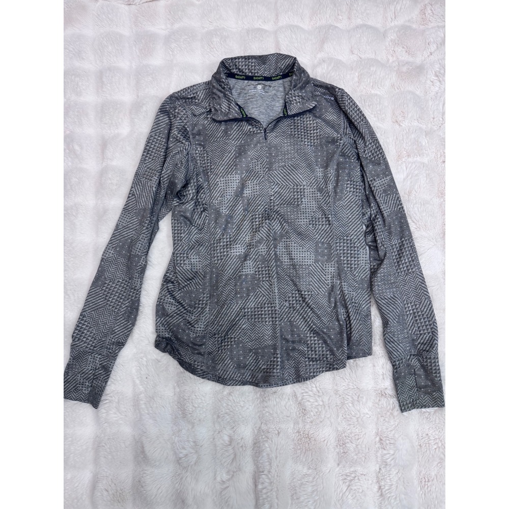 Brooks Dash‎ Half-Zip Running Top Gray Geometric Print DriLayer Tech Womens M